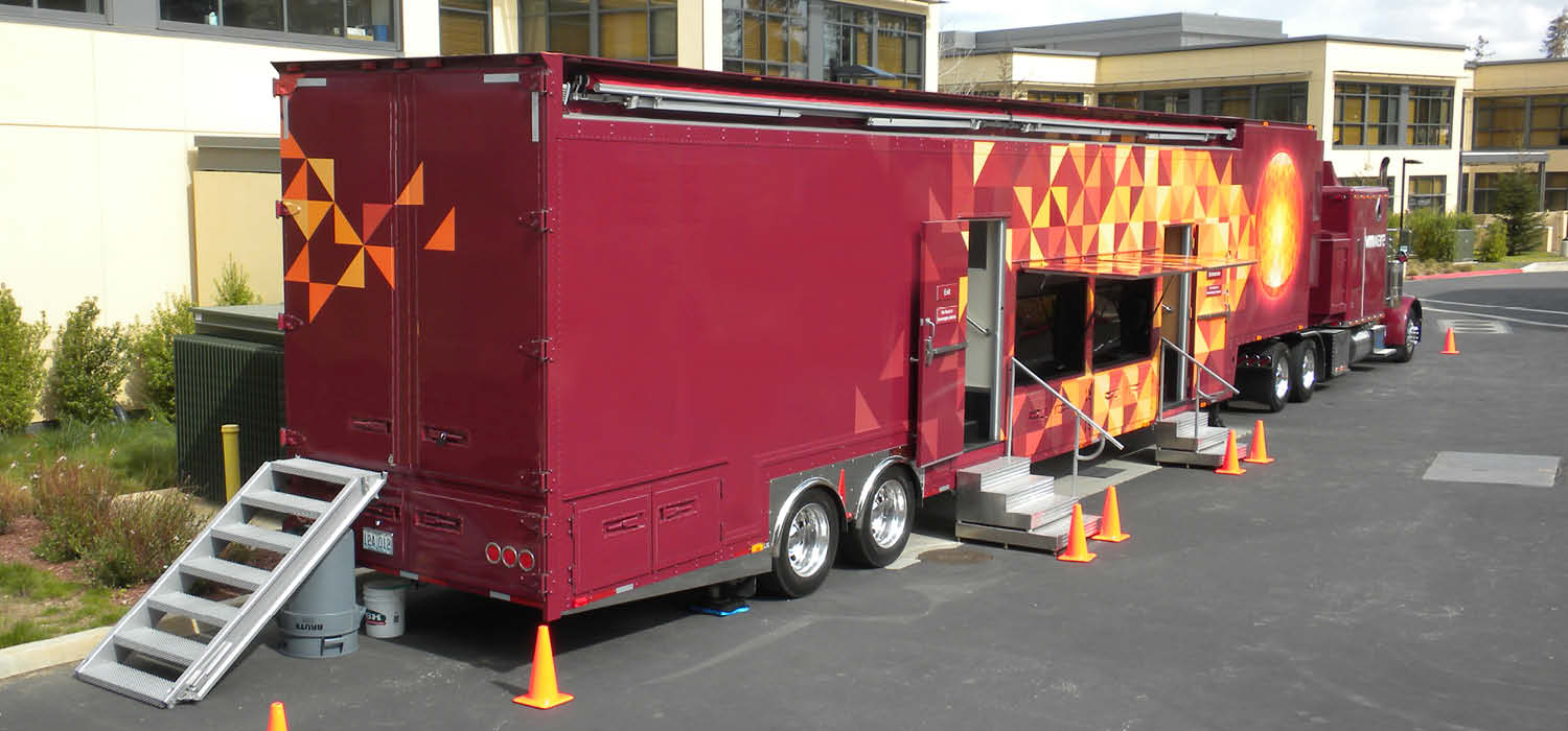 virtual reality game truck at event